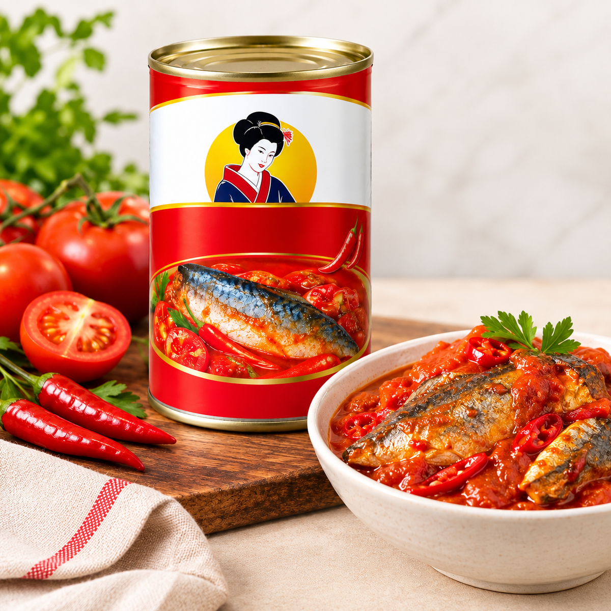 Geisha Mackerel in Tomato Sauce with Chili (15 Oz)